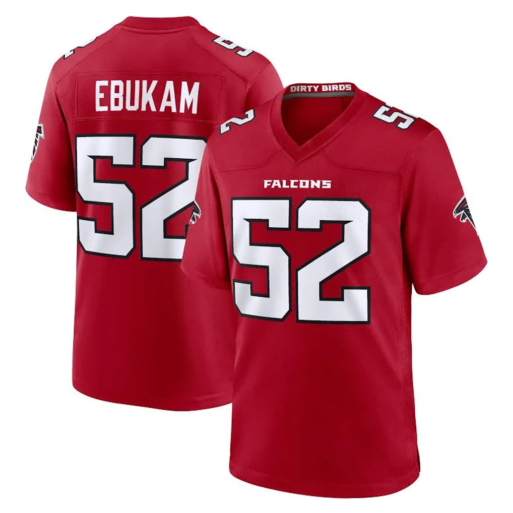 A.Falcons #52 Samson Ebukam Player Red Team Color Home Game Edoa Stitched Jerseys
