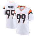 D.Broncos #99 Zach Allen Player White Home Game Edoa Stitched Jerseys
