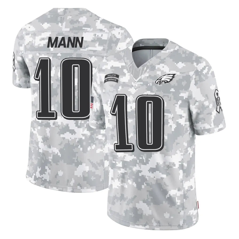 P.Eagles #10 Braden Mann Player Arctic Camo Salute to Service Limited Game Edoa Stitched Jerseys