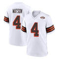 C.Browns #4 Deshaun Watson Player White Alternate Home Game Edoa Stitched Jerseys