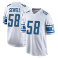 D.Lions #58 Penei Sewell Player White Home Game Edoa Stitched Jerseys