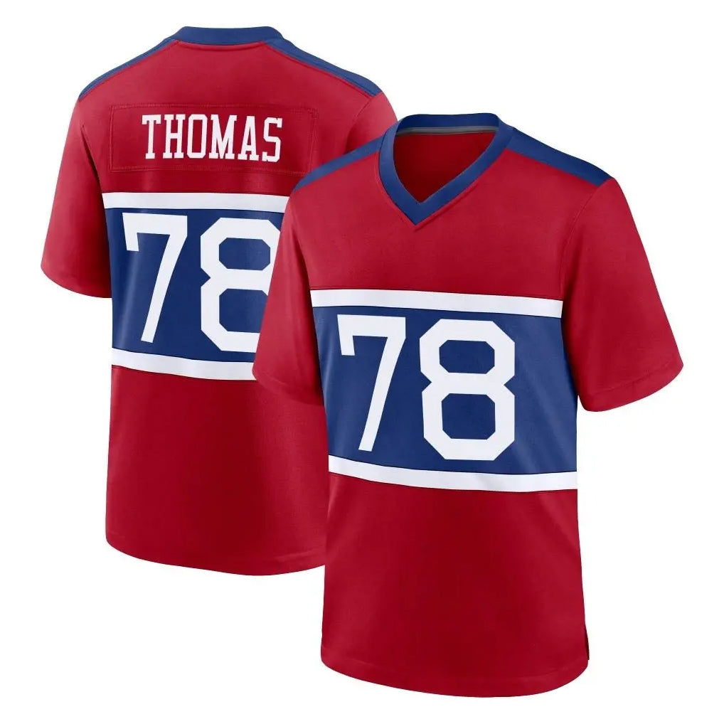 NY.Giants #78 Andrew Thomas Player Red Century Home Game Edoa Stitched Jerseys