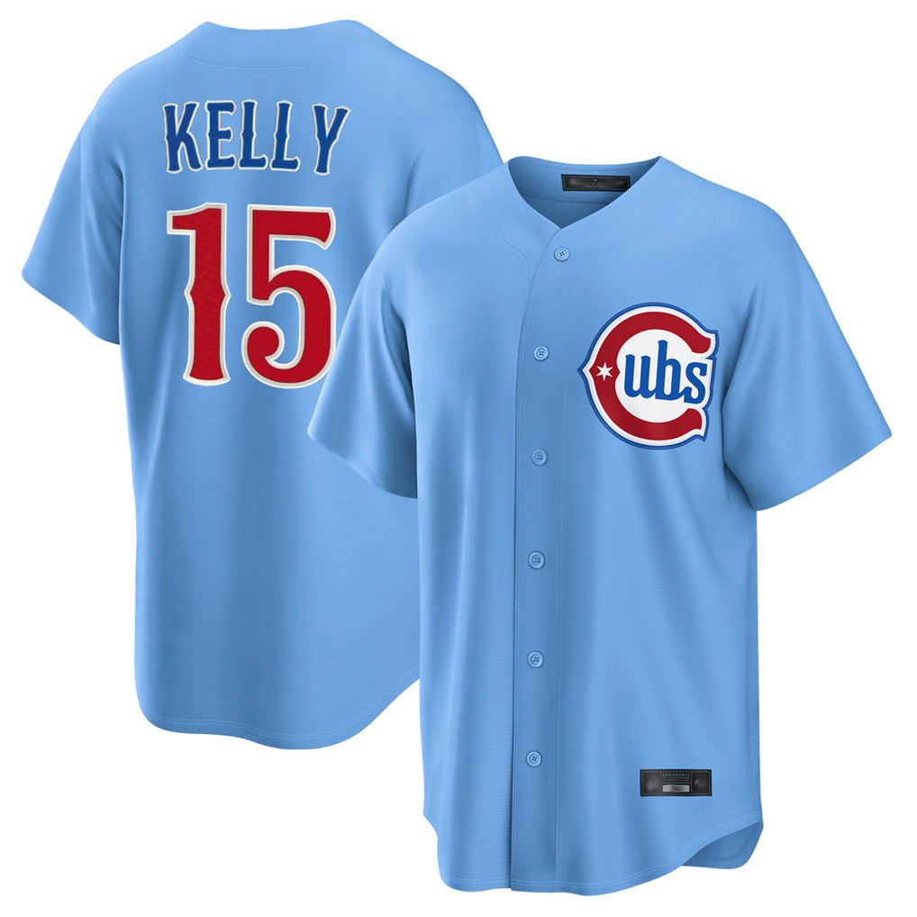 C.Cubs #15 Carson Kelly Player Light Blue Home Game Edoa Stitched Jerseys