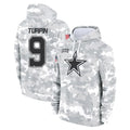 D.Cowboys #9 KaVontae Turpin Player Arctic Camo Salute to Service Hoodies Limited Game Edoa Stitched Jerseys