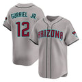 A.Diamondbacks #12 Lourdes Gurriel Jr Player Gray Road Limited Home Game Edoa Stitched Jerseys
