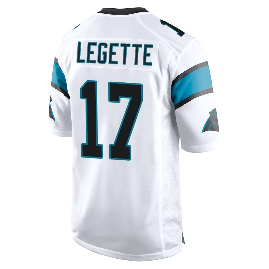 C.Panthers #17 Xavier Legette Player White Game Edoa Stitched Jerseys