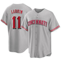 C.Reds #11 Barry Larkin Player Gray Home Game Edoa Stitched Jerseys
