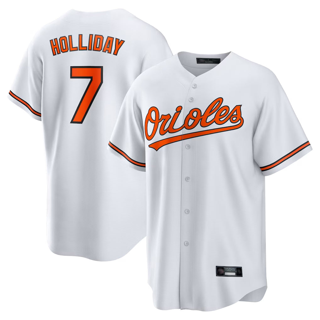 B.Orioles #7 Jackson Holliday Player White Home Game Edoa Stitched Jerseys