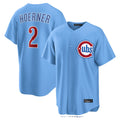 C.Cubs #2 Nico Hoerner Player Light Blue Home Game Edoa Stitched Jerseys
