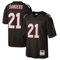 A.Falcons #21 Deion Sanders Mitchell & Ness Black 1992 Retired Player Replica Edoa Stitched Jerseys