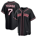 B.Red Sox #7 Masataka Yoshida Player Black Out Home Game Edoa Stitched Jerseys