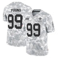 NO.Saints #99 Chase Young Player Arctic Camo Salute To Service Limited Game Edoa Stitched Jerseys