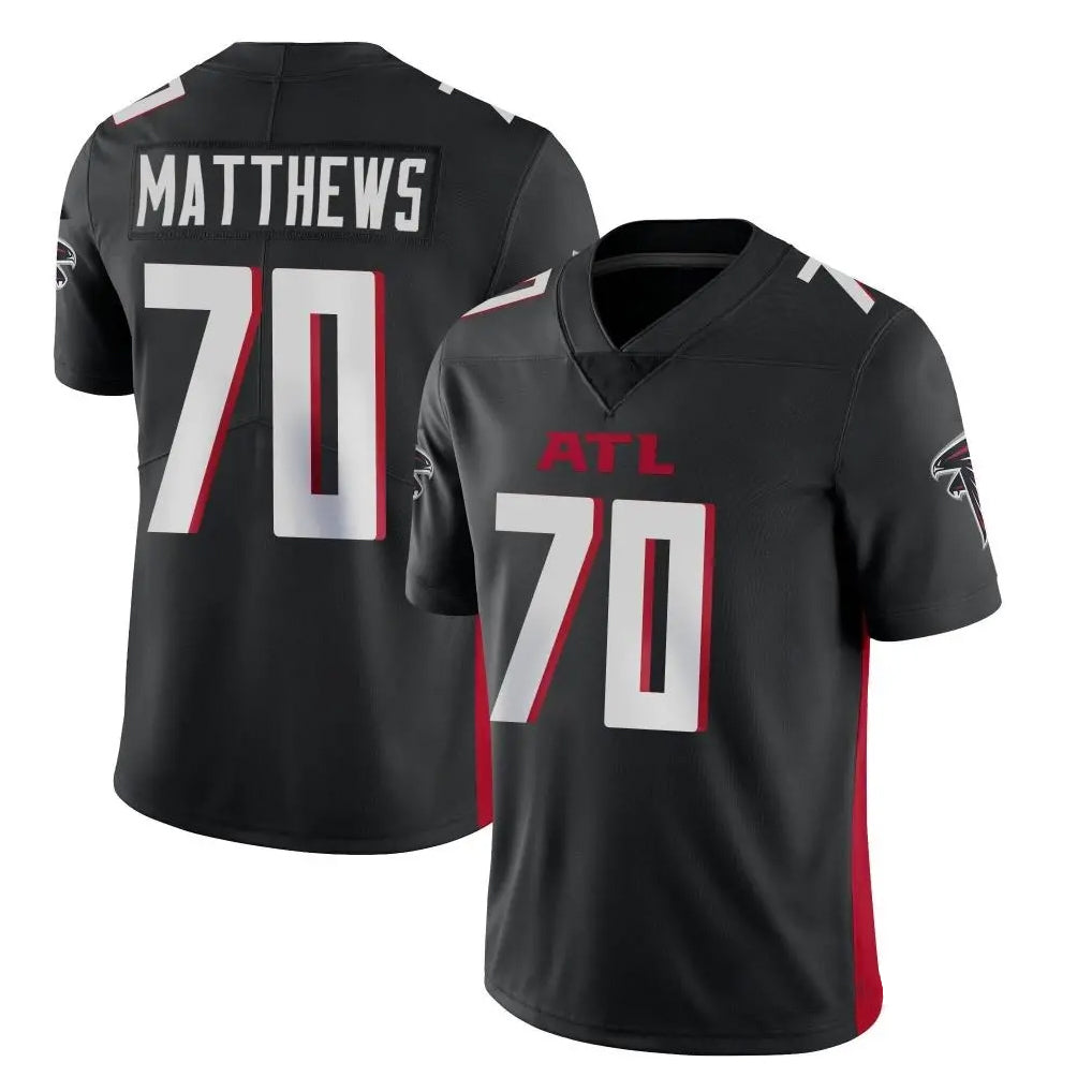 A.Falcons #70 Jake Matthews Player Black Vapor Untouchable Limited Home Game Edoa Stitched Jerseys