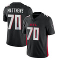 A.Falcons #70 Jake Matthews Player Black Vapor Untouchable Limited Home Game Edoa Stitched Jerseys