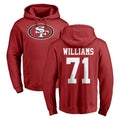 SF.49ers #71 Trent Williams Player Red LOGO Pullover Hoodies Home Game Edoa Stitched Jerseys