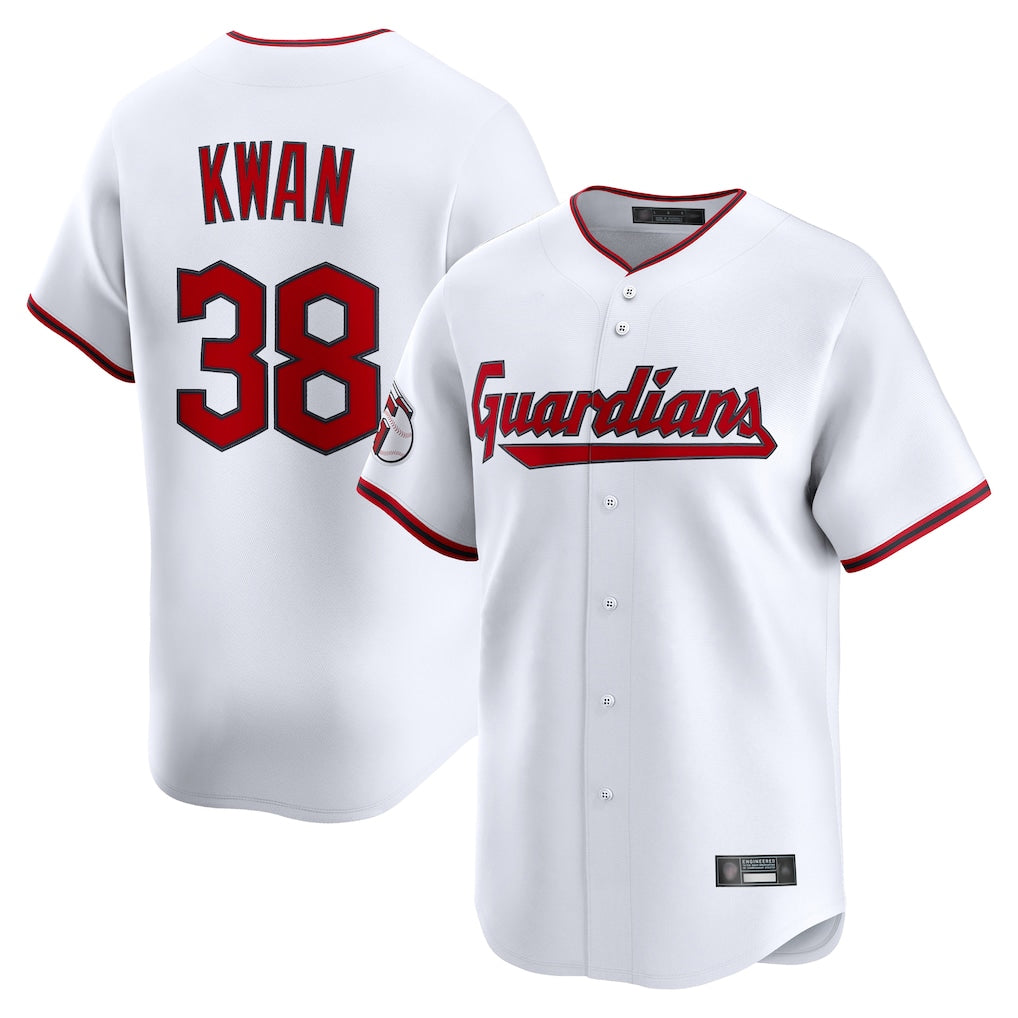 C.Guardians #38 Steven Kwan Player White Limited Home Game Edoa Stitched Jerseys
