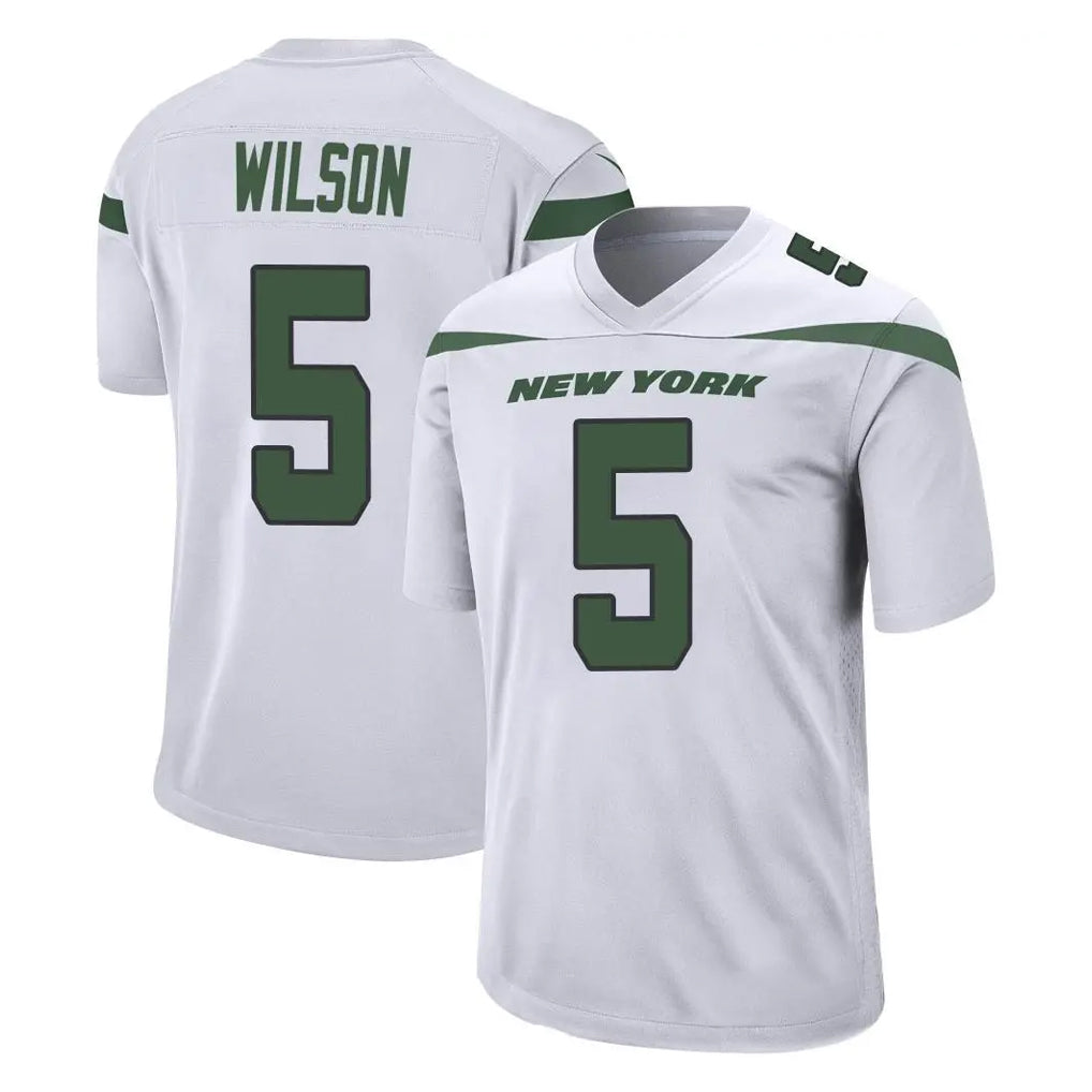 NY.Jets #5 Garrett Wilson Player White Spotlight Home Game Edoa Stitched Jerseys