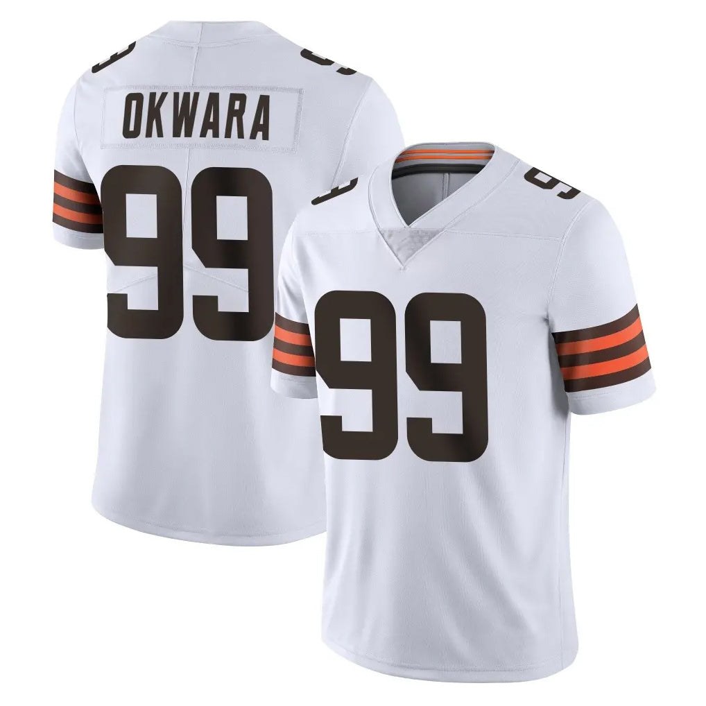 C.Browns #99 Julian Okwara Player White Vapor Untouchable Limited Home Game Edoa Stitched Jerseys
