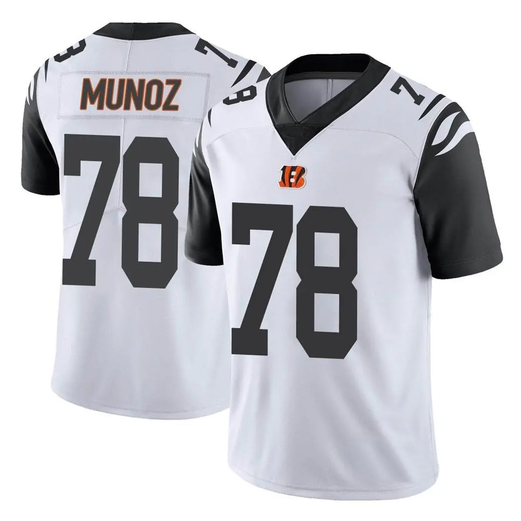 C.Bengals #78 Anthony Munoz Player White Color Rush Vapor Untouchable Limted Home Game Edoa Stitched Jerseys