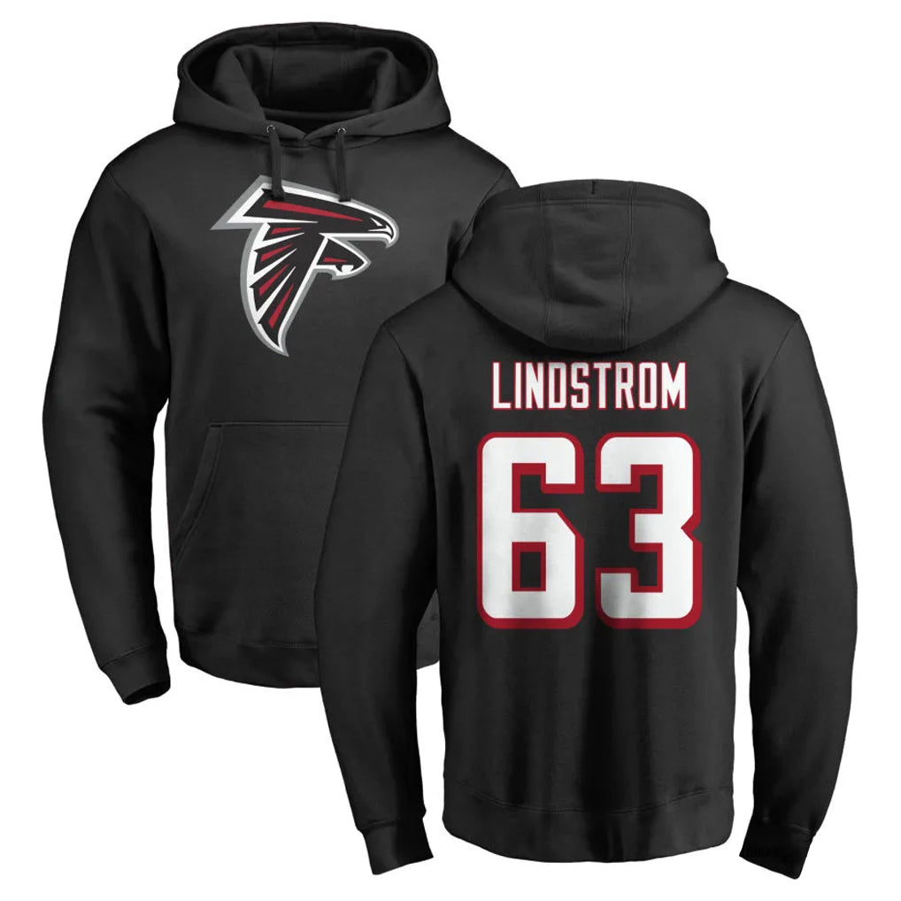 A.Falcons #63 Chris Lindstrom Player Black Salute to Service Hoodies Edoa Stitched Jerseys