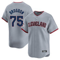 C.Guardians #75 Connor Brogdon Player Gray Road Limited Home Game Edoa Stitched Jerseys
