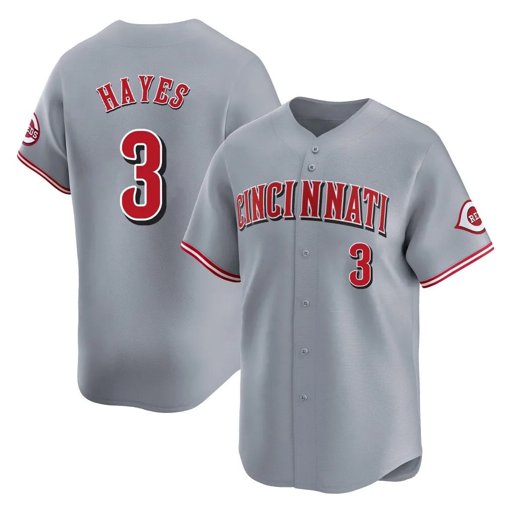 C.Reds #3 Ke'Bryan Hayes Player Gray Home Limited Edoa Stitched Jerseys
