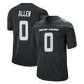 NY.Jets #0 Braelon Allen Player Stealth Black Home Game Edoa Stitched Jerseys