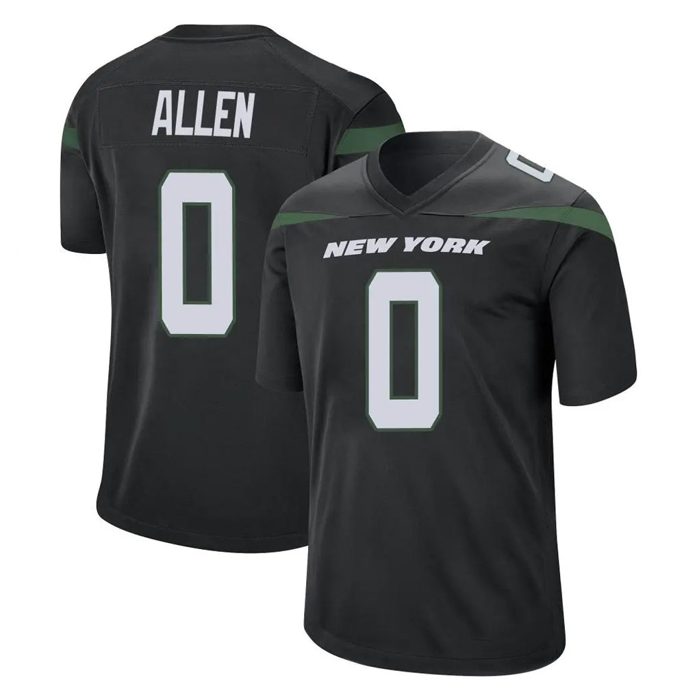 NY.Jets #0 Braelon Allen Player Stealth Black Home Game Edoa Stitched Jerseys