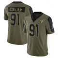 A.Cardinals #91 L.J. Collier Player Olive Salute To Service Edoa Stitched Jerseys