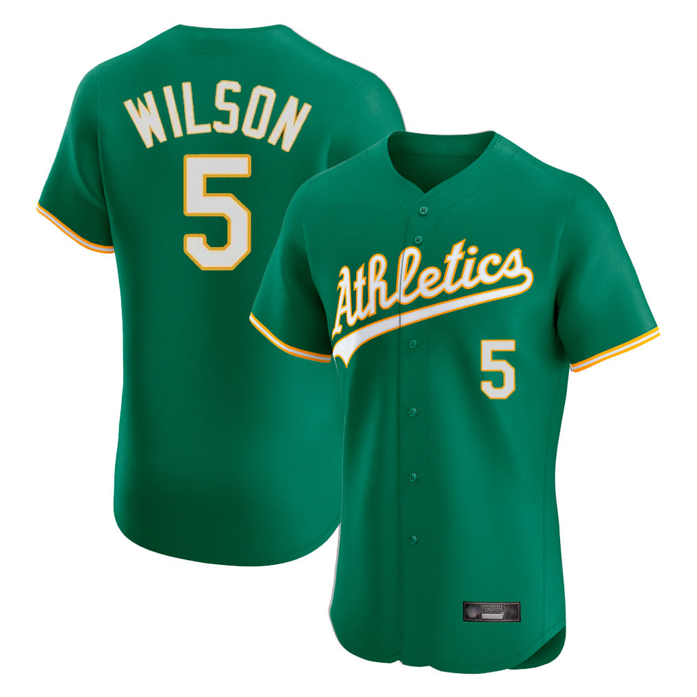 Athletics #5 Jacob Wilson Player Kelly Green Limited Elite Home Game Edoa Stitched Jerseys