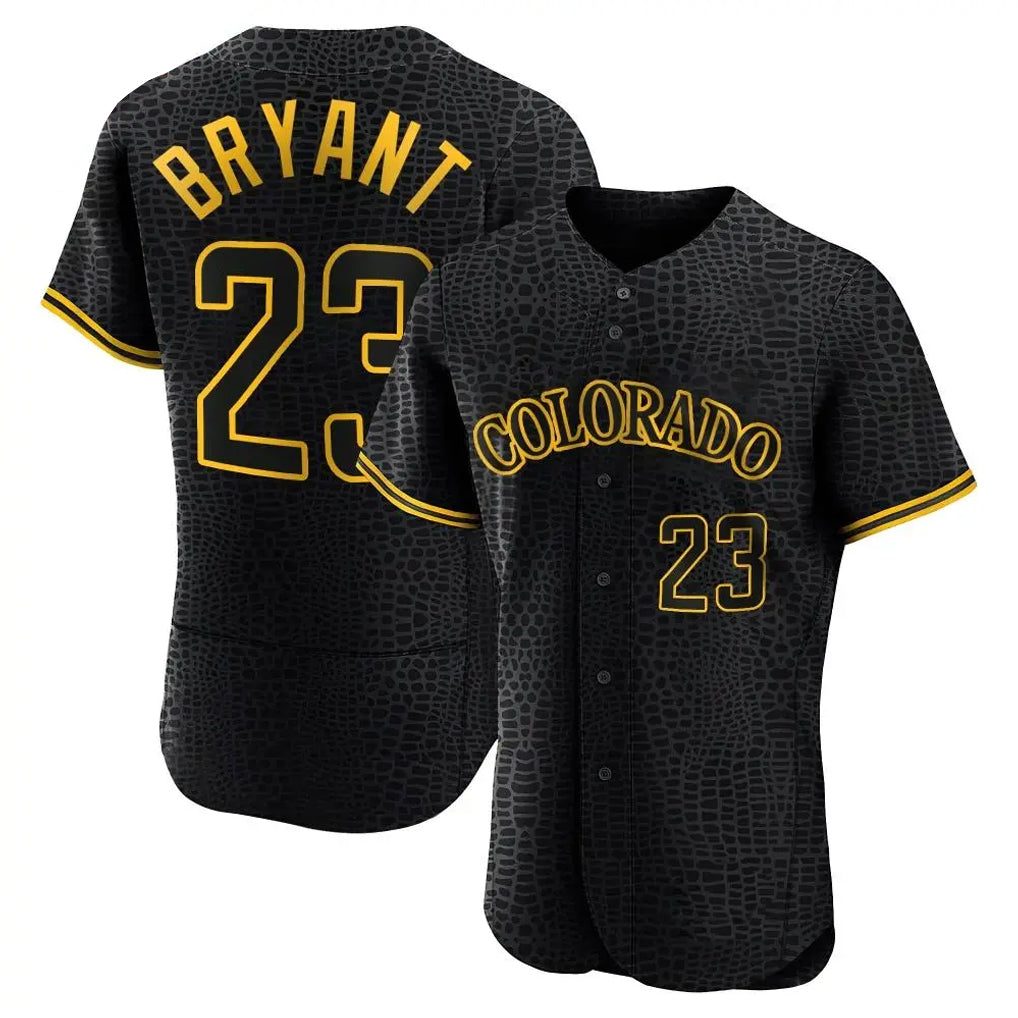 C.Rockies #23 Kris Bryant Player Black Snake Skin City Limited Elite Home Edoa Stitched Jerseys