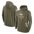 M.Vikings ## Vikings Blank Player Olive Salute to Service Pullover Hoodies Edoa Stitched Jerseys