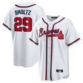 A.Braves #29 John Smoltz Player White Home Game Edoa Stitched Jerseys