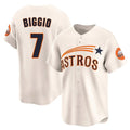 H.Astros #7 Craig Biggio Player Cream Throwback Cooperstown Collection Limited Edoa Stitched Jerseys