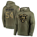 C.Bears #54 Brian Urlacher Player Olive Salute to Service Pullover Hoodies Home Game Edoa Stitched Jerseys