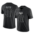 P.Eagles #90 Jordan Davis Player Black Reflective Limited Home Game Edoa Stitched Jerseys