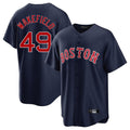 B.Red Sox #49 Tim Wakefield Player Navy Home Game Edoa Stitched Jerseys