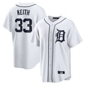 D.Tigers #33 Colt Keith Player White Home Game Edoa Stitched Jerseys