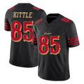 SF.49ers #85 George Kittle Player Black Limited Rivalries Collection Home Game Edoa Stitched Jerseys