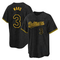 B.Orioles #3 Taylor Ward Player Black Snake Skin City Home Game Edoa Stitched Jerseys