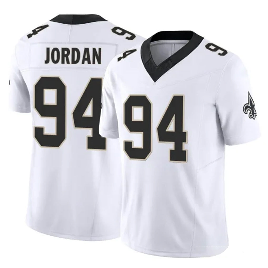 NO.Saints #94 Cameron Jordan Player White Limited Vapor F.U.S.E. Home Game Edoa Stitched Jerseys
