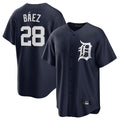 D.Tigers #28 Javier B¨¢ez Player Navy Game Home Edoa Stitched Jerseys