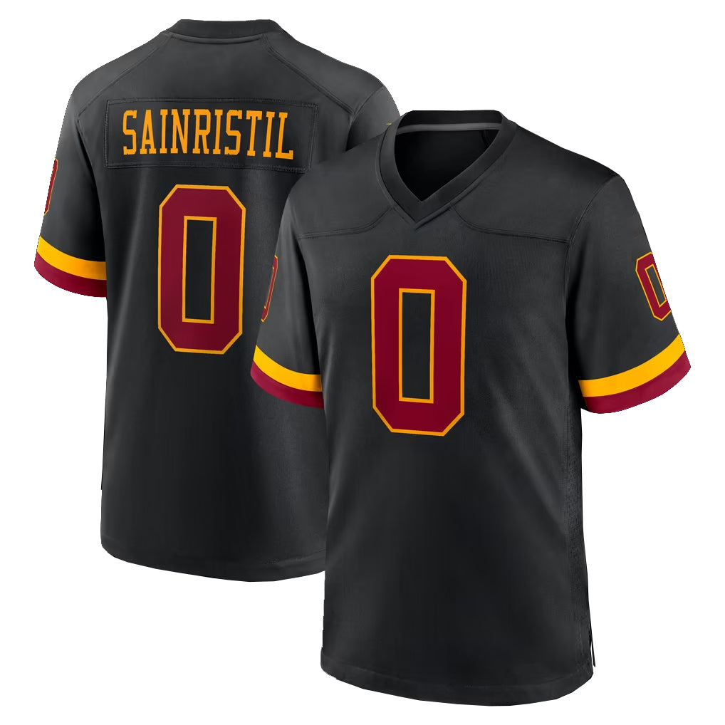 W.Commanders #0 Mike Sainristil Player Black Limited Home Game Edoa Stitched Jerseys
