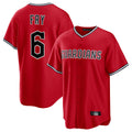 C.Guardians #6 David Fry Player Red Home Game Edoa Stitched Jerseys