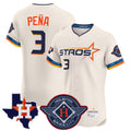 H.Astros #3 Jeremy Pe?a Player Cream City Connect Texas Patch Vapor Premier Limited Elite Home Edoa Stitched Jerseys