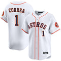 H.Astros #1 Carlos Correa Player White Home Limited Edoa Stitched Jerseys