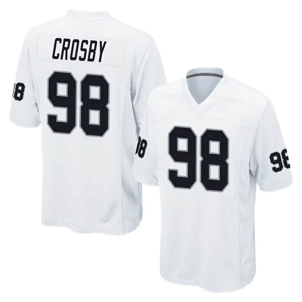 LV.Raiders #98 Maxx Crosby Player White Home Game Edoa Stitched Jerseys