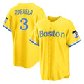 B.Red Sox #3 Ceddanne Rafaela Player Yellow Home Game Edoa Stitched Jerseys