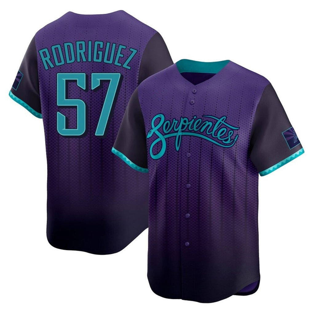 A.Diamondbacks #57 Eduardo Rodriguez Player Purple City Connect Limited Home Game Edoa Stitched Jerseys