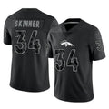 D.Broncos #34 JL Skinner Player Black Reflective Limited Edoa Stitched Jerseys